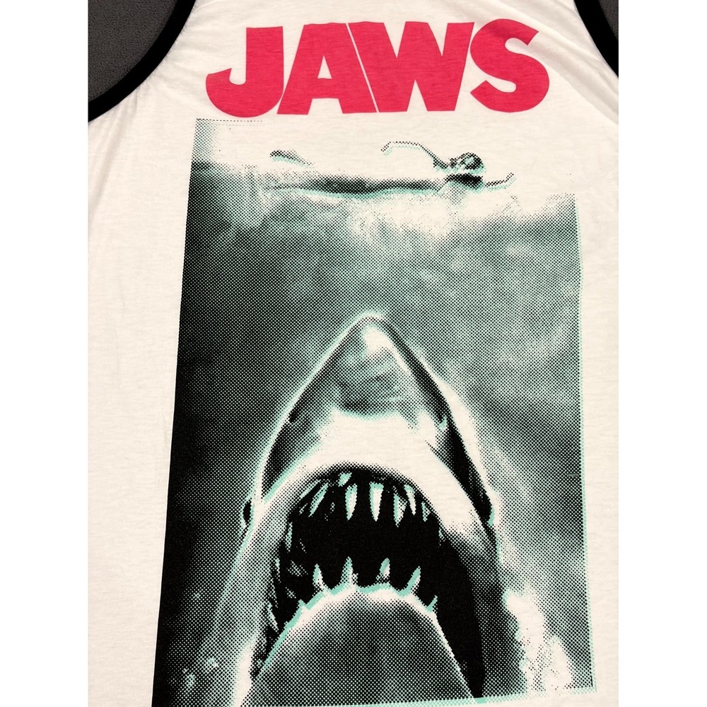 Jaws Tank Top Mens Large White Shark 1975 Swimmer Horror Adventure Film Graphic - Picture 8 of 14
